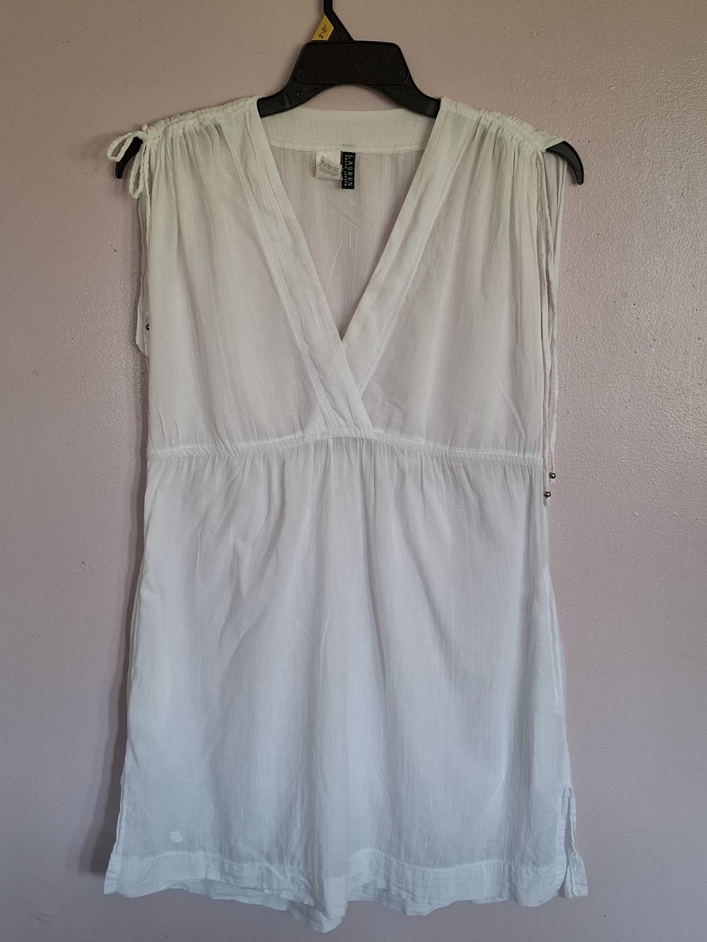 Ralph Lauren White Sleeveless V-Neck Tunic